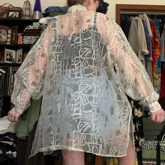 90s Express Sheer Button-Up - Picture 10 of 16